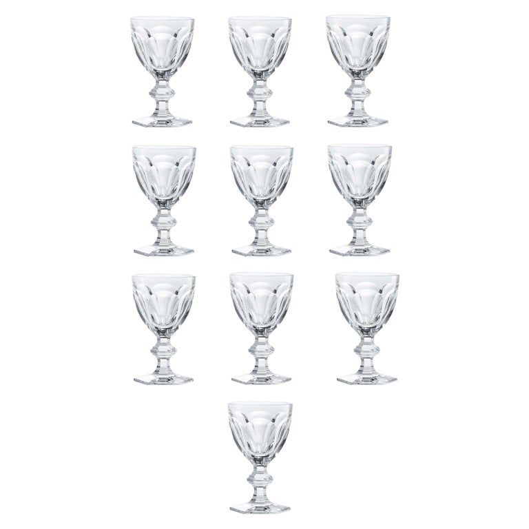 Baccarat Set 10 Clear Water Crystal Glasses For Sale at 1stDibs