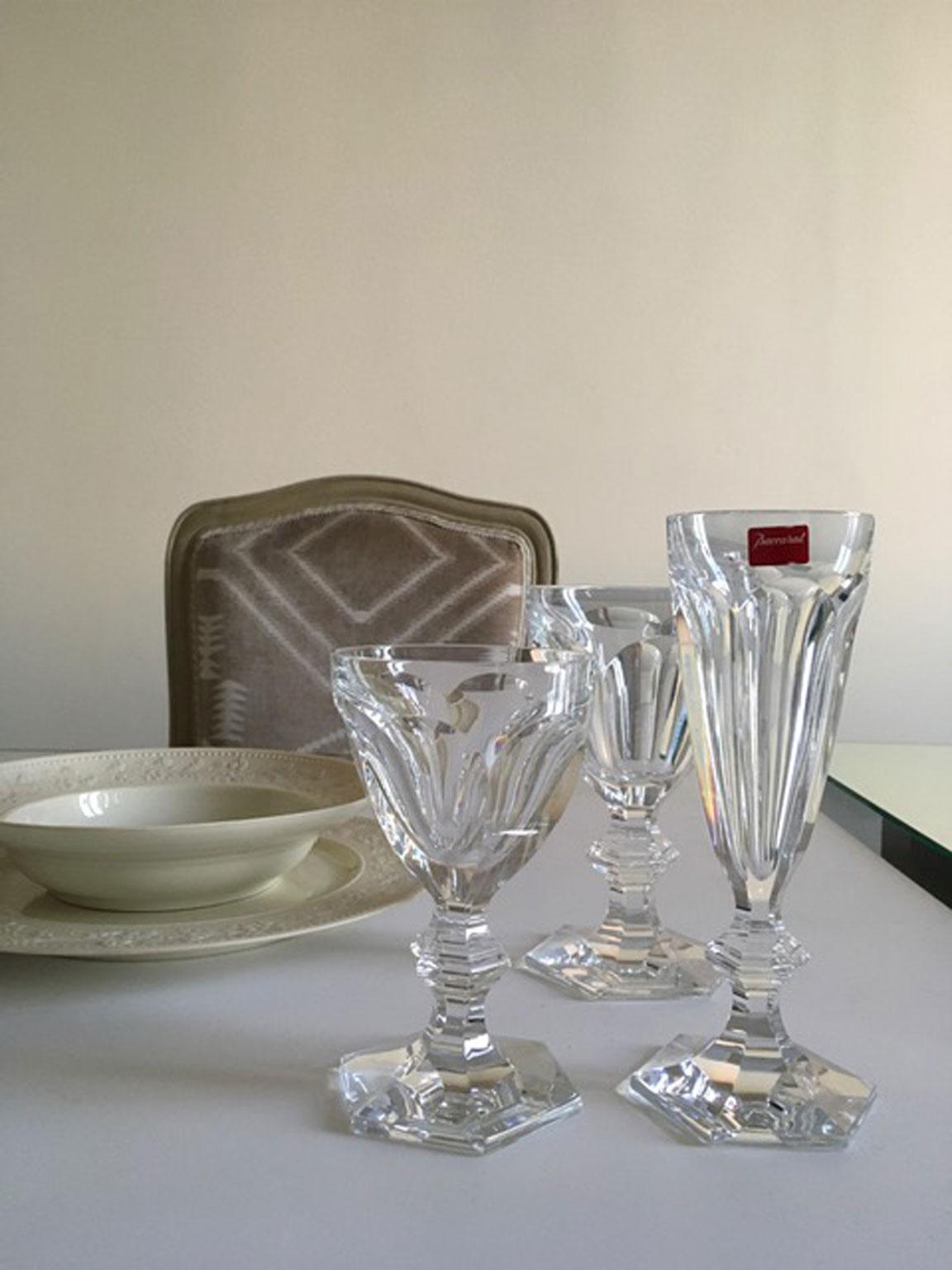 Baccarat Set 2 Clear Crystal Harcourt  Champagne Glasses 2