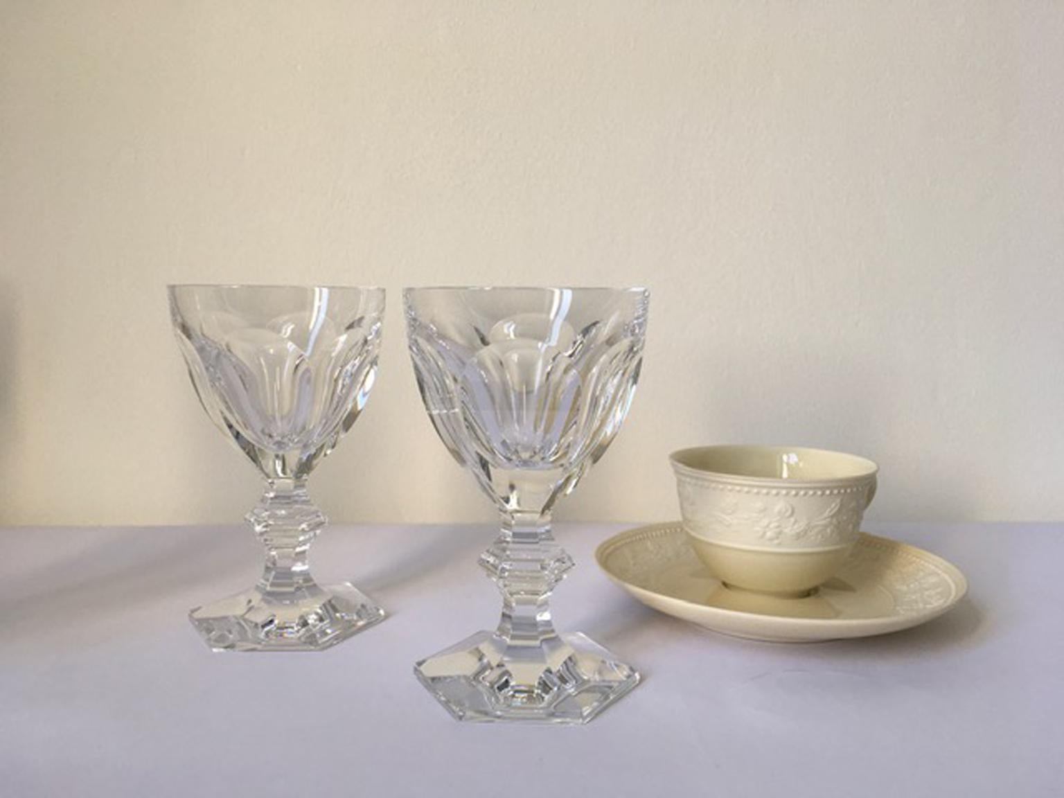 Baccarat Set 2 Clear Crystal Water Glasses For Sale 6