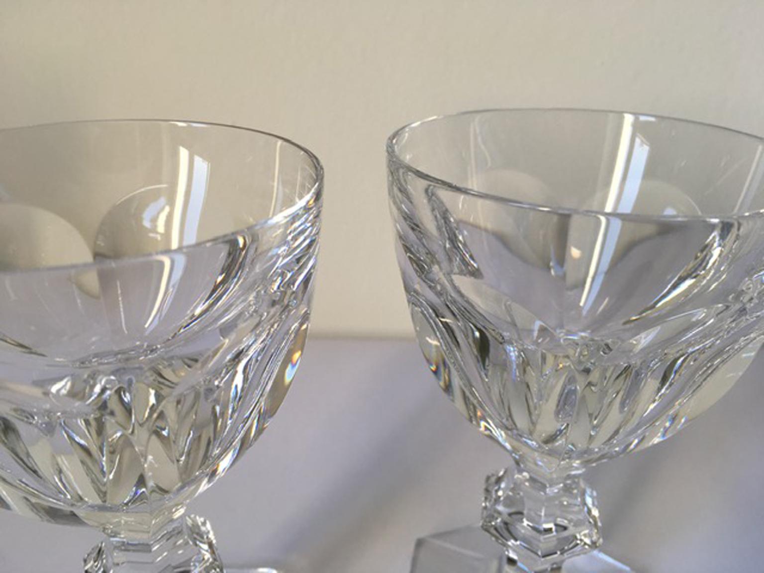 Baccarat Set 2 Clear Crystal Water Glasses For Sale 7