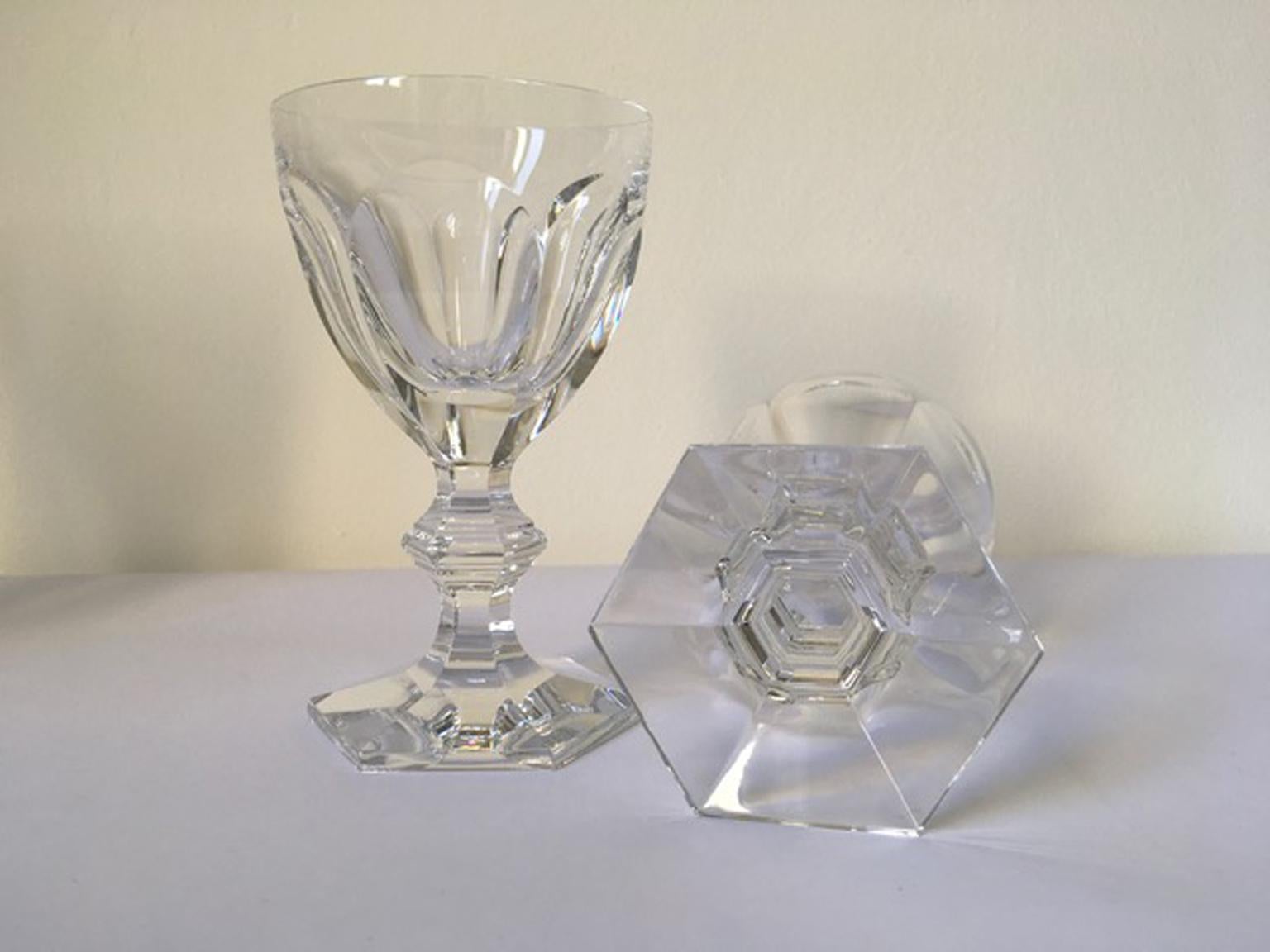 Baccarat Set 2 Clear Crystal Water Glasses For Sale 8