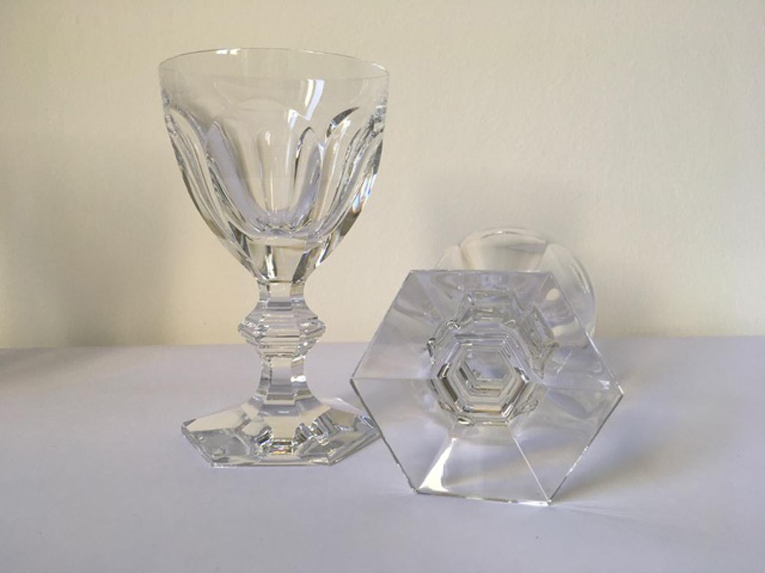 Baccarat Set 2 Clear Crystal Water Glasses For Sale 9