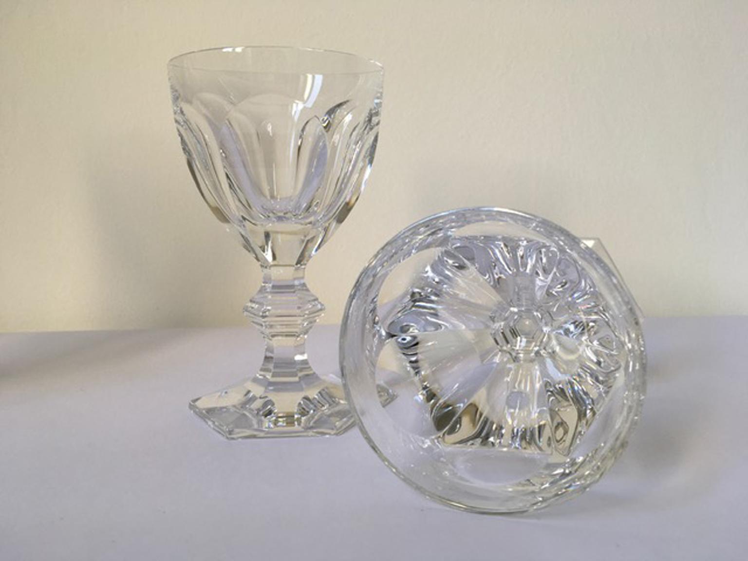 Baccarat Set 2 Clear Crystal Water Glasses For Sale 11