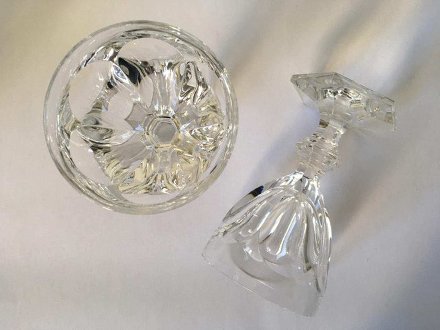 Baccarat Set 2 Clear Crystal Water Glasses For Sale 12