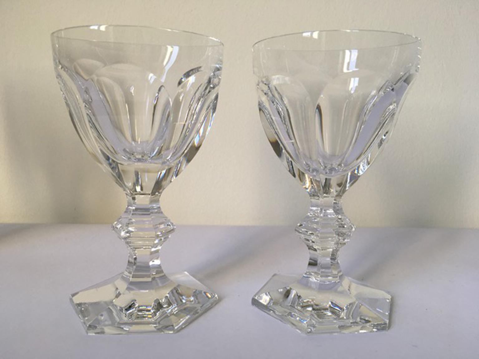 Baroque Baccarat Set 2 Clear Crystal Water Glasses For Sale