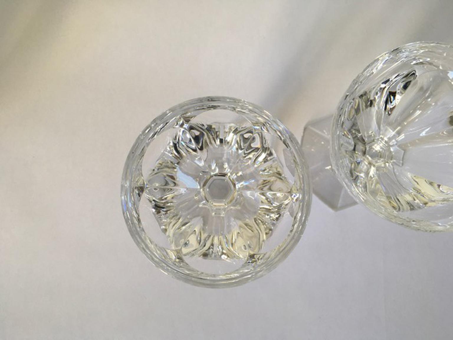 Baccarat Set 2 Clear Crystal Wine Glasses 4