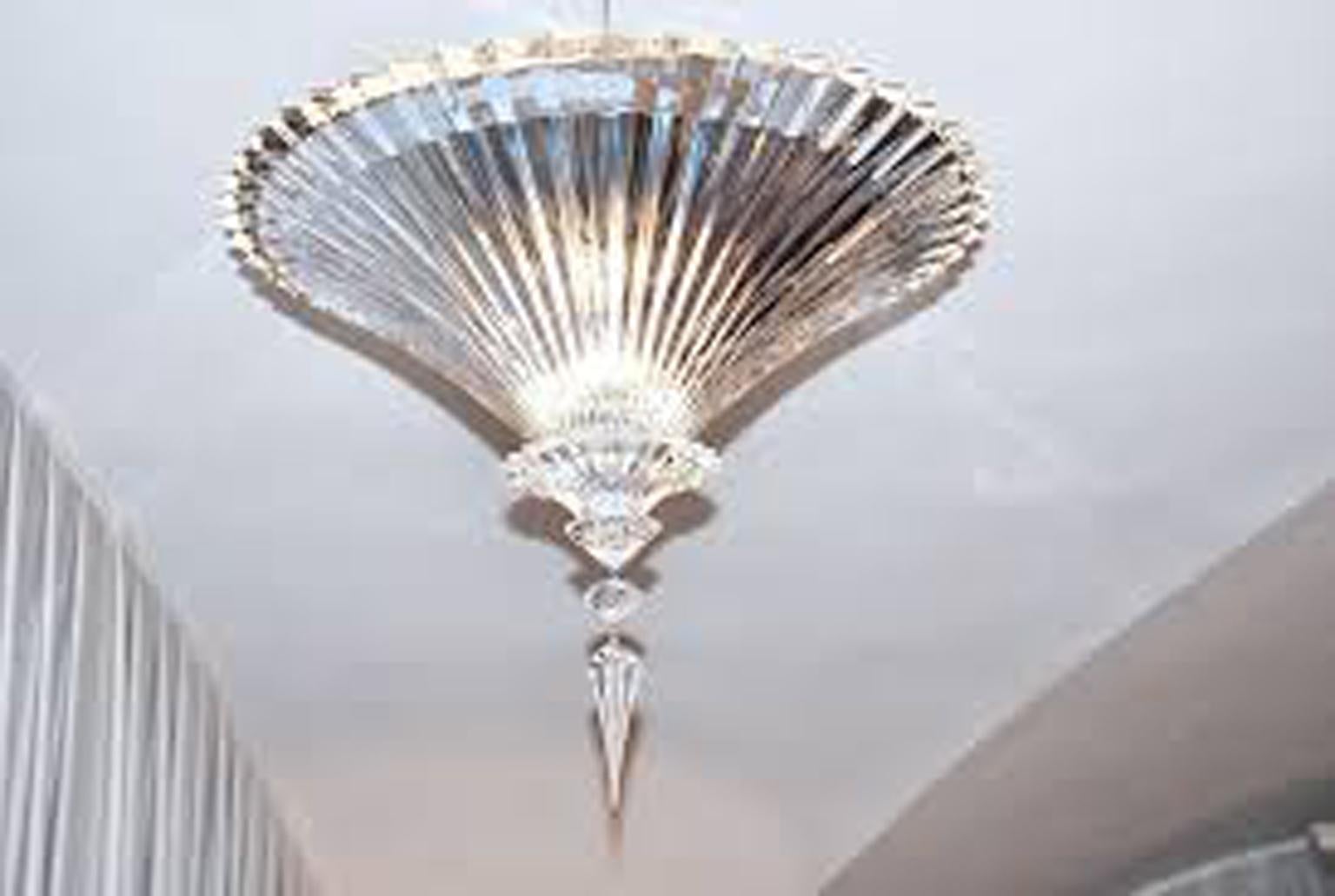 Baccarat Set of 2 Mille Nuits Ceiling Units Clear Crystal Medium Size In Excellent Condition For Sale In Brescia, IT