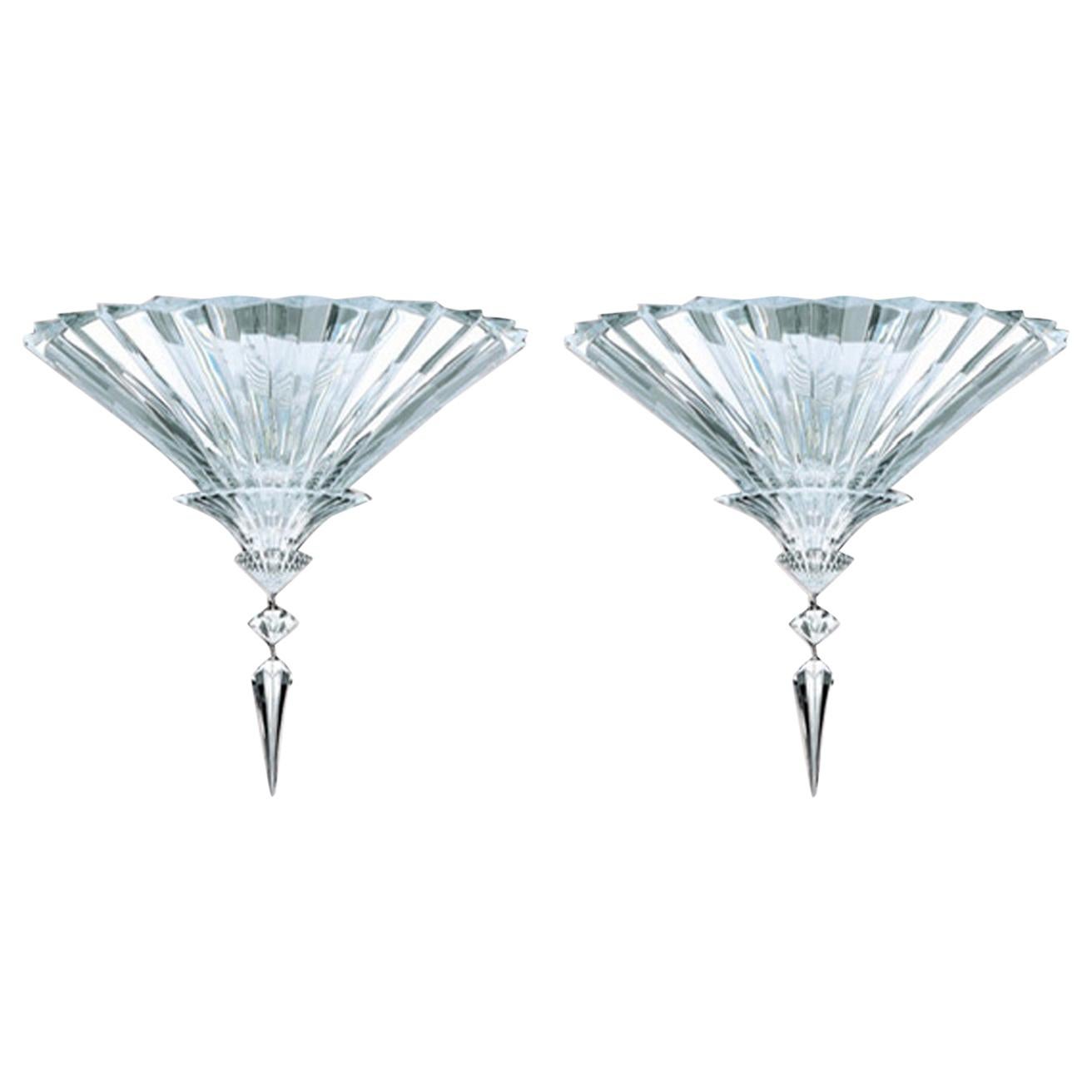 Baccarat Set of 2 Mille Nuits Ceiling Units Clear Crystal Medium Size