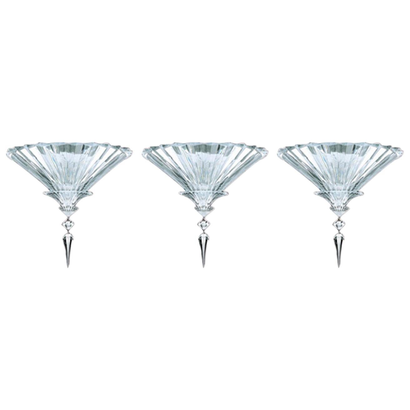 Baccarat Set 3 unità da soffitto Mille Nuits in cristallo chiaro di medie dimensioni