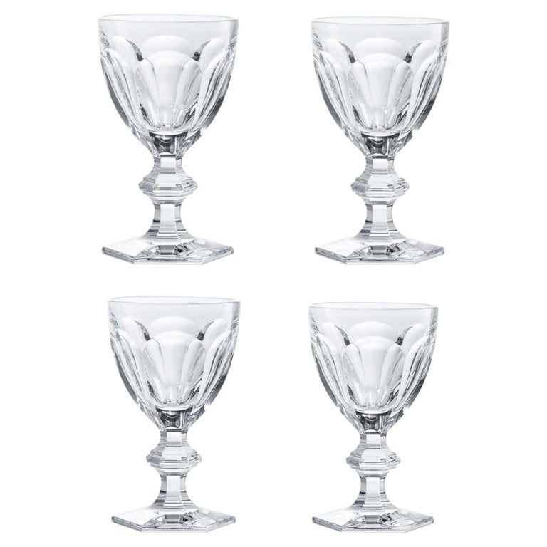 Baccarat Set 4 Clear Crystal Water Glasses For Sale