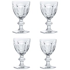 Baccarat Set 4 Clear Crystal Wine Glasses