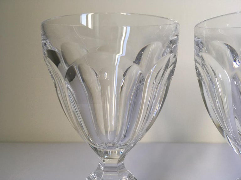Baccarat Set 6 Clear Water Crystal Glasses For Sale 6