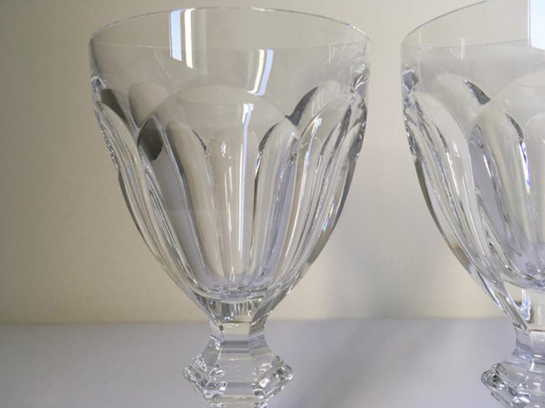 Baccarat Set 6 Clear Water Crystal Glasses For Sale 7