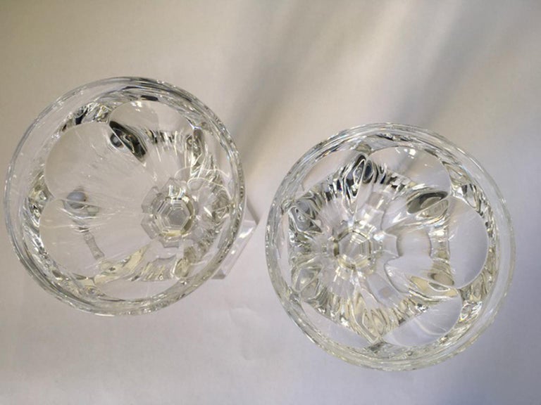 Baccarat Set 6 Clear Water Crystal Glasses For Sale 9