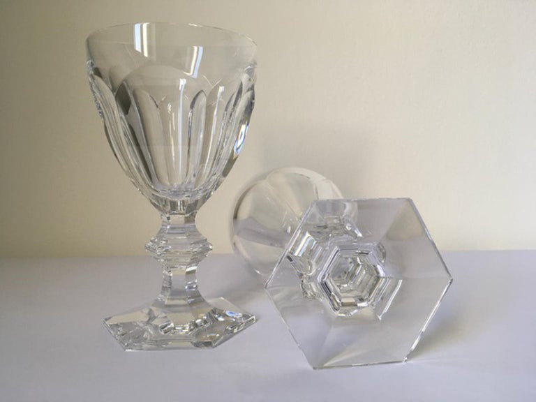 Baccarat Set 6 Clear Water Crystal Glasses For Sale 2