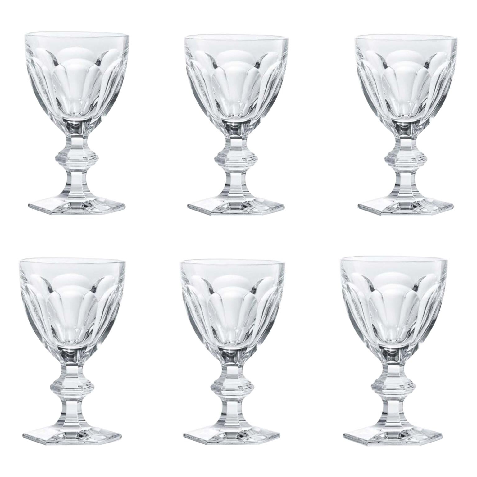 Baccarat-Set aus 6 klaren Wasserkristallgläsern