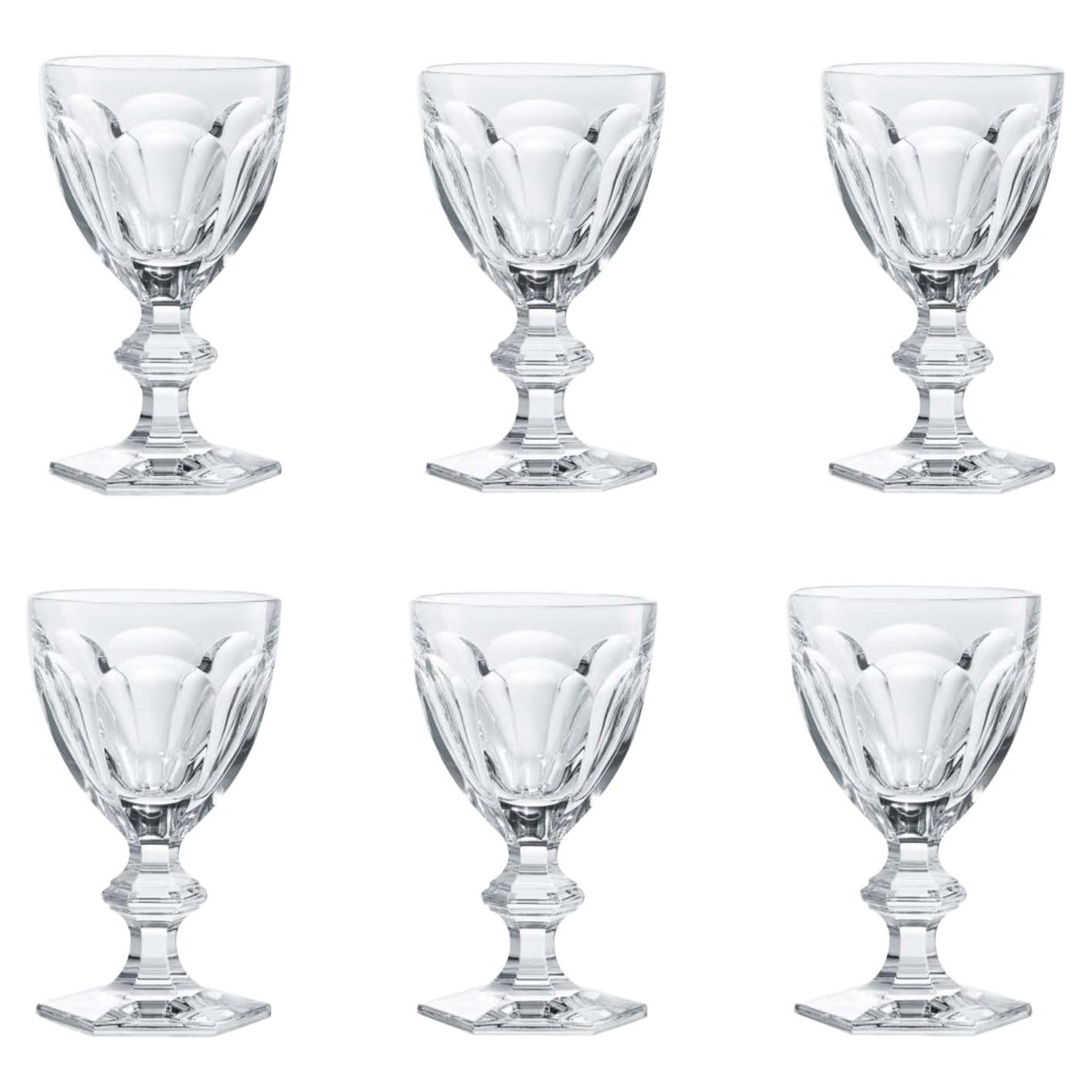 Baccarat Set 6 Clear Wine Crystal Glasses