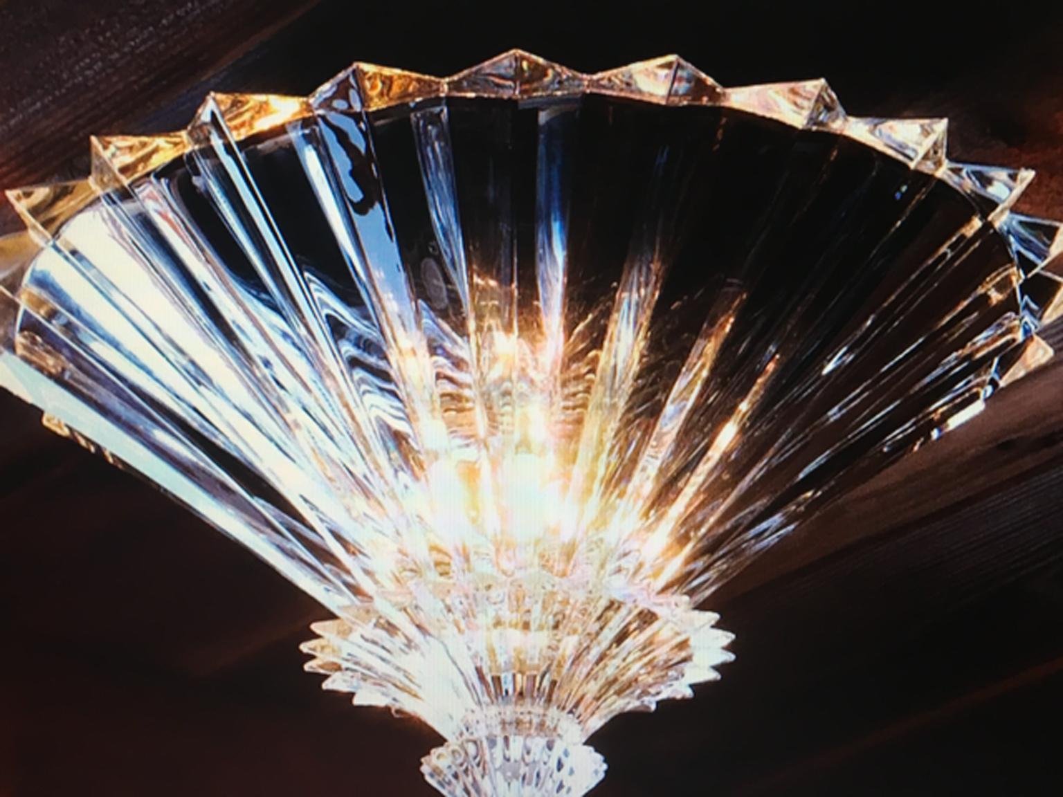 XXIe siècle et contemporain Ensemble Baccarat 6 plafonniers Mille Nuits en cristal clair taille moyenne en vente