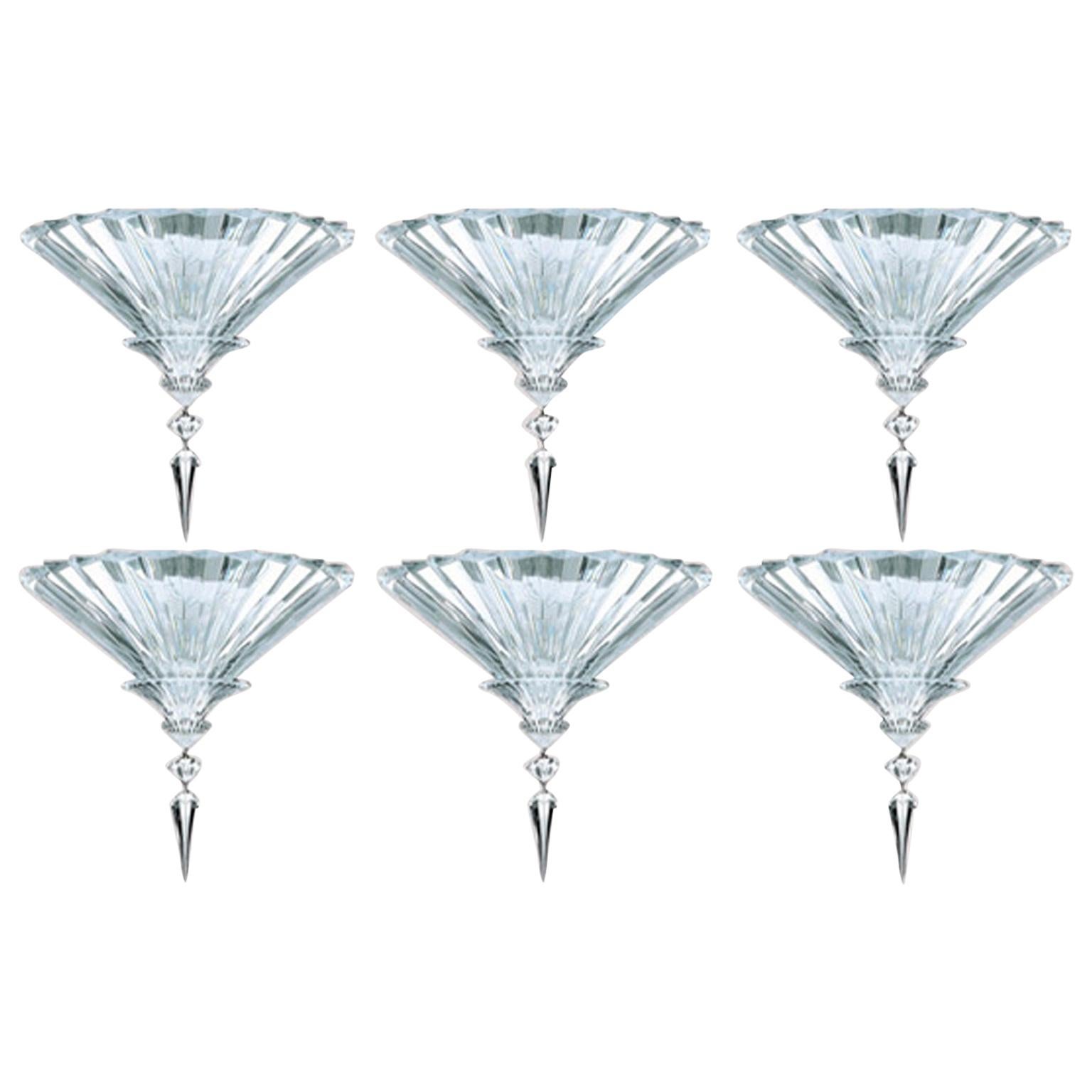 Baccarat Set 6 Mille Nuits Ceiling Units Clear Crystal Medium Size