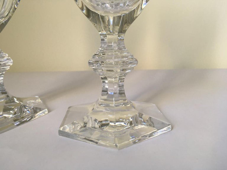 Baccarat Set 8 Clear Water Crystal Glasses For Sale 4