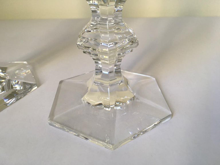 Baccarat Set 8 Clear Water Crystal Glasses For Sale 5