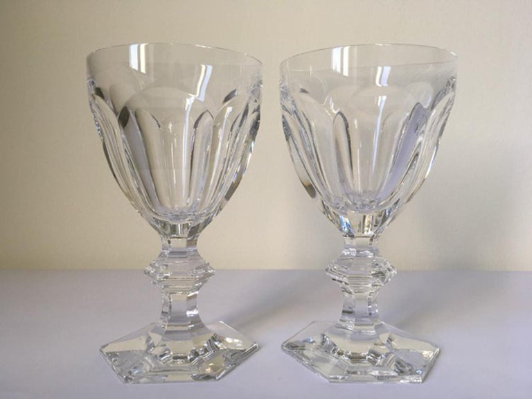 Baroque Baccarat Set 8 Clear Water Crystal Glasses For Sale