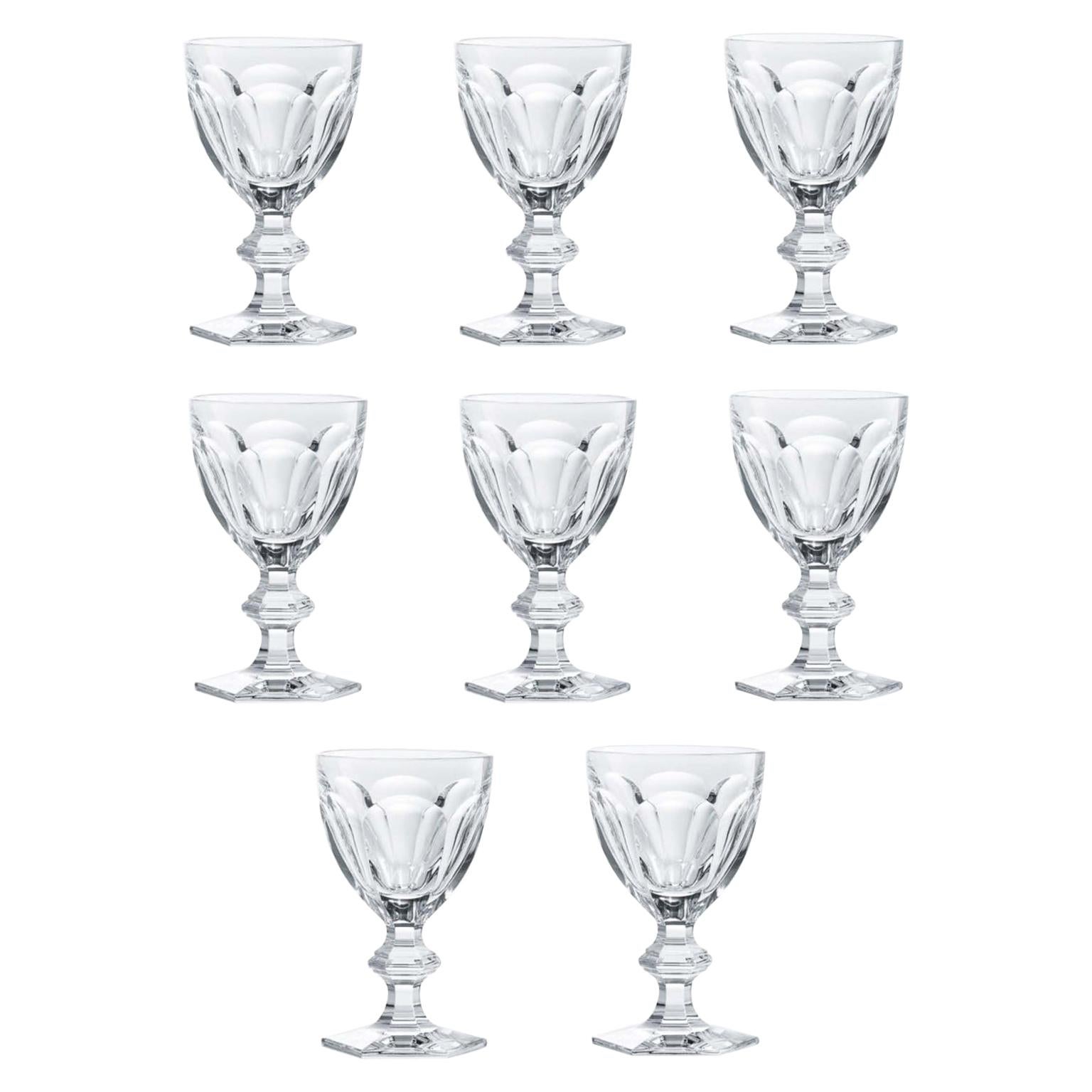 Baccarat Set 8 Clear Water Crystal Glasses