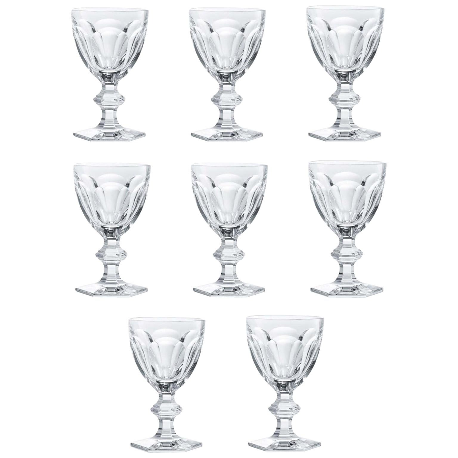 Baccarat Set 8 Clear Wine Crystal Glasses