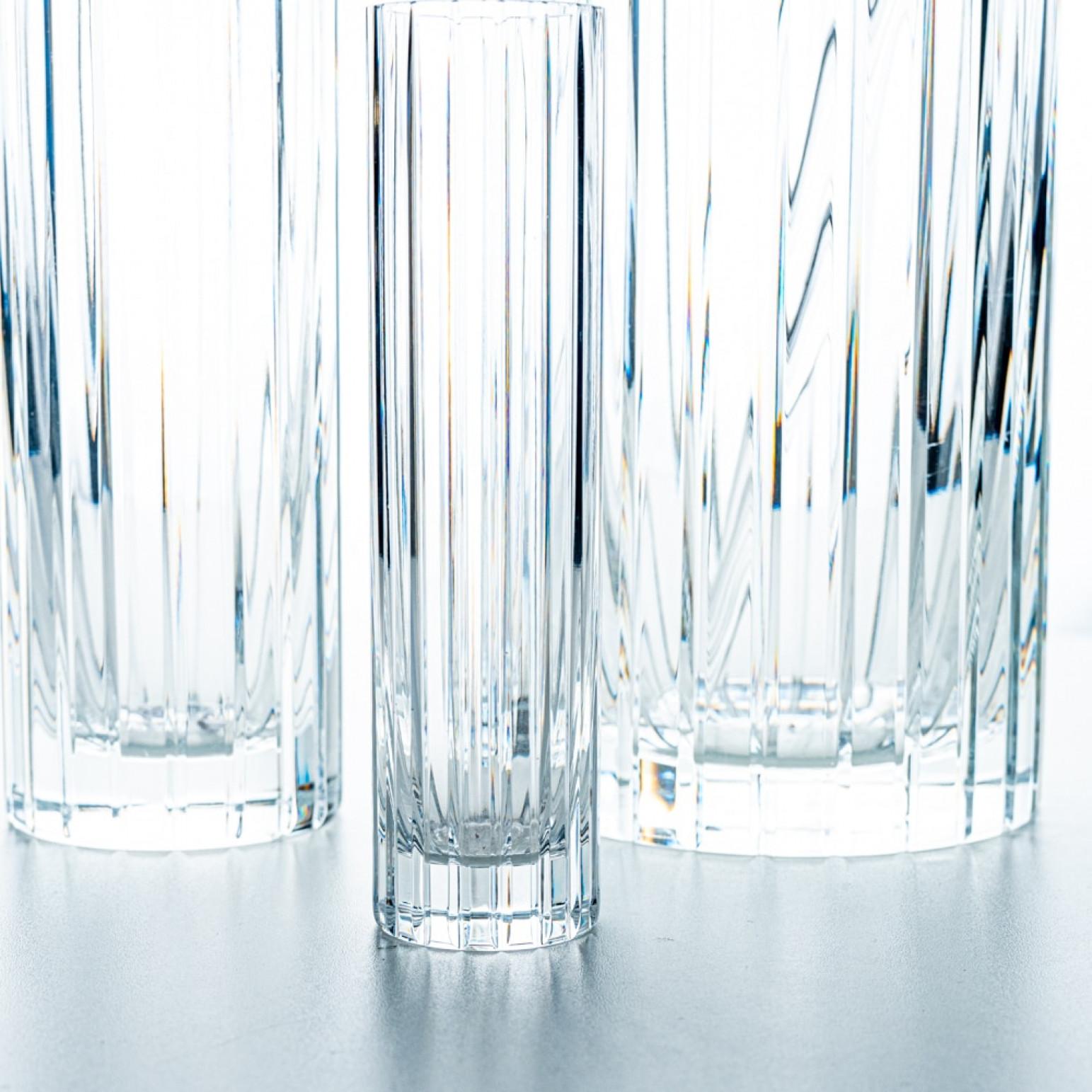 Art déco Baccarat, ensemble de 3 vases, cristal cylindrique, 1975, France en vente