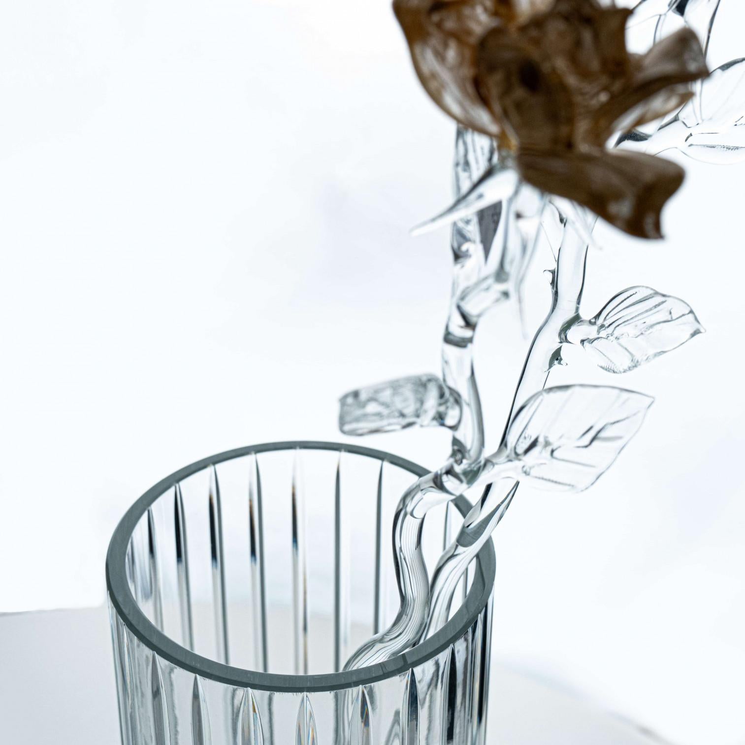 Fait main Baccarat, ensemble de 3 vases, cristal cylindrique, 1975, France en vente