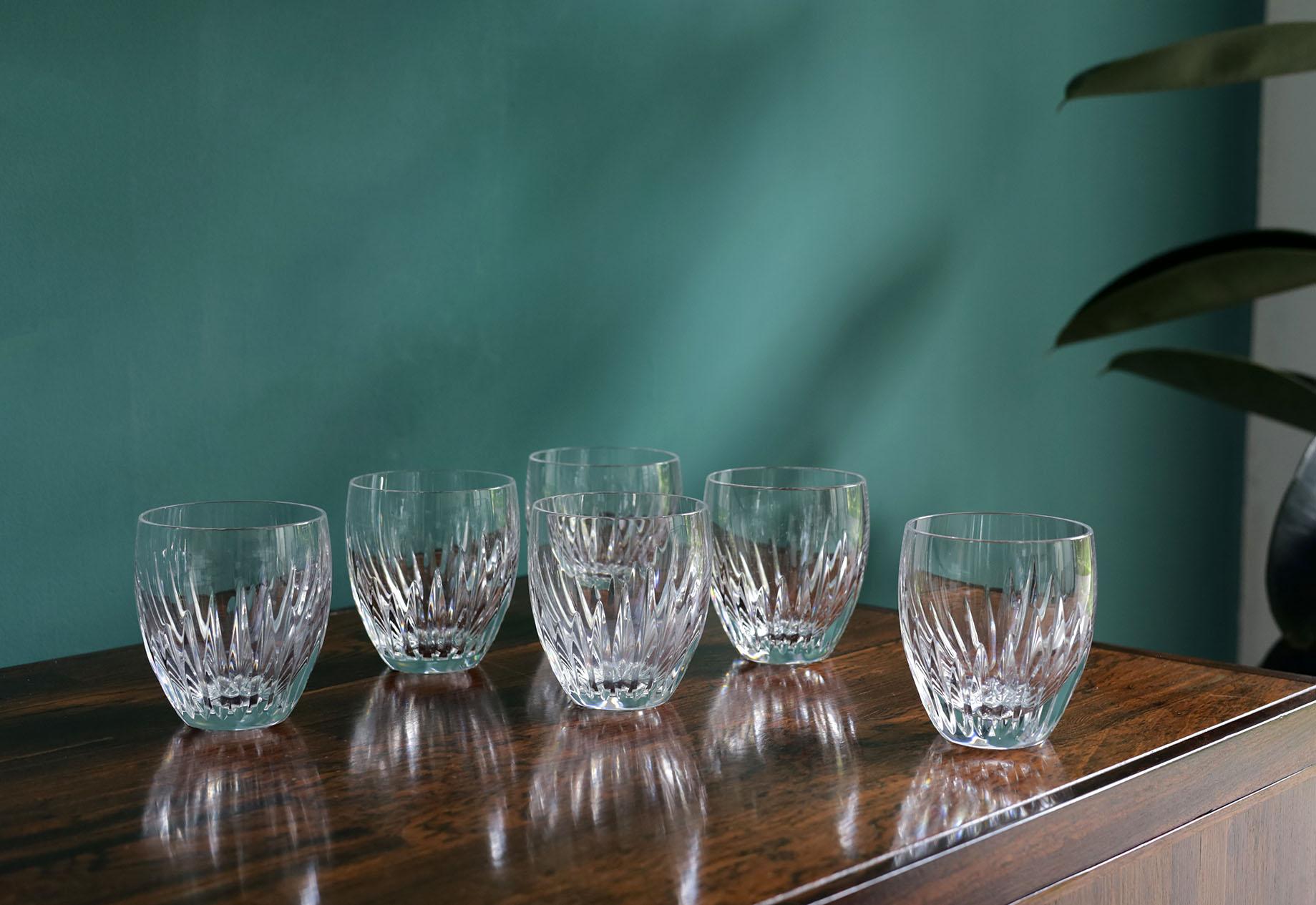 Late 20th Century Baccarat Set of 6 Tumbler Glasses For Sale