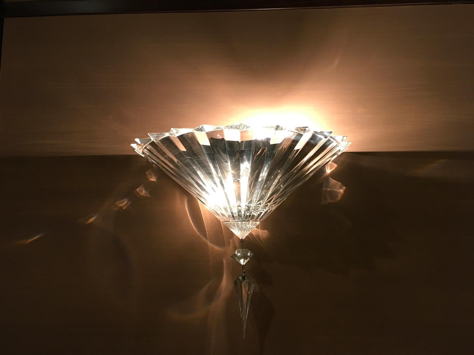 Baccarat - Ensemble de 8  Appliques murales cristal transparent Mille Nuits - Design moderne en vente 5