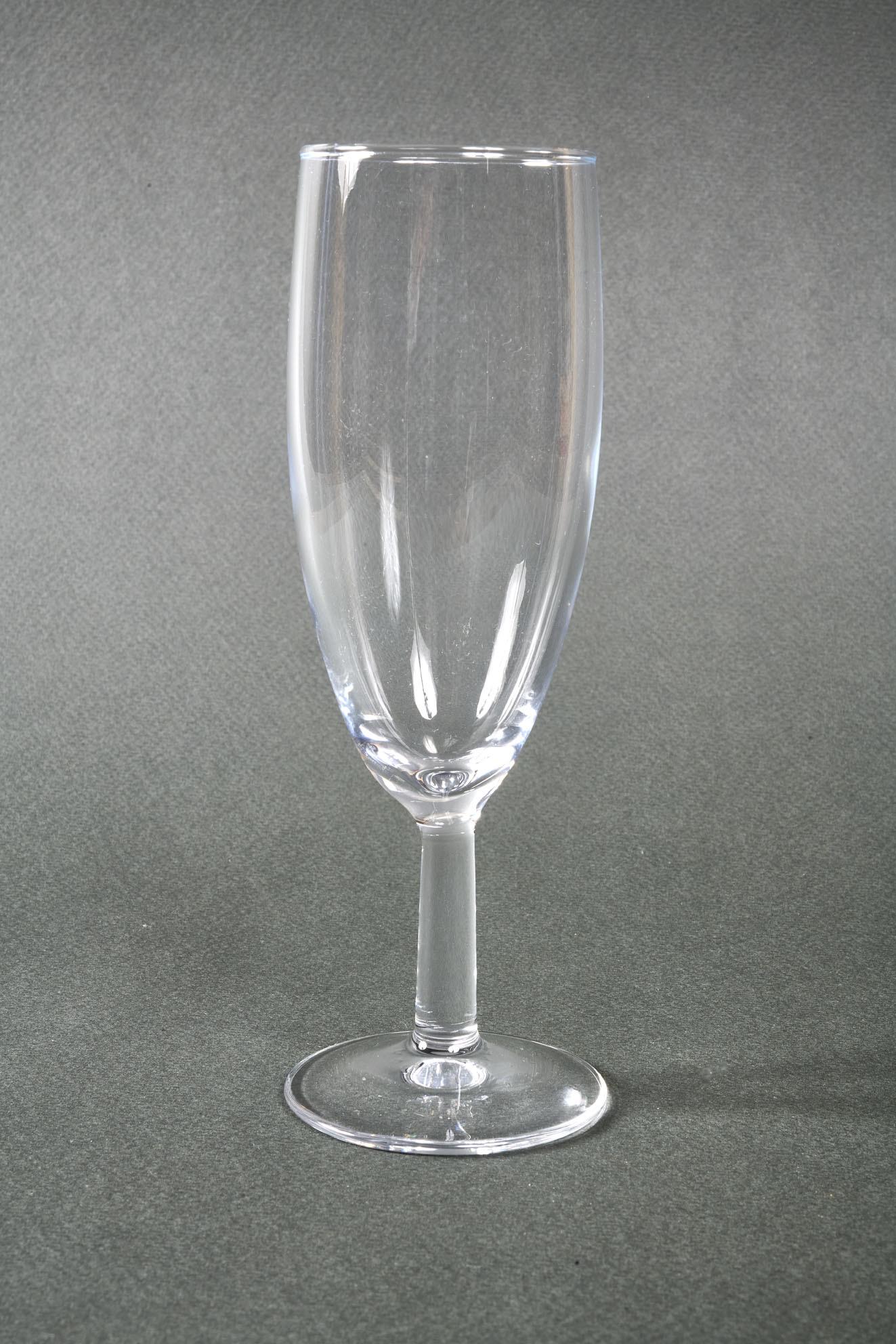 Late 20th Century Baccarat Set of Five French Signed Crystal Champagne Flutes For Sale