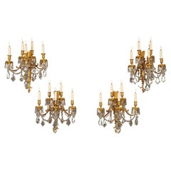 Baccarat, Set of four « Quiver » Gilt bronze &Crystal Wall-lights, France, c1890