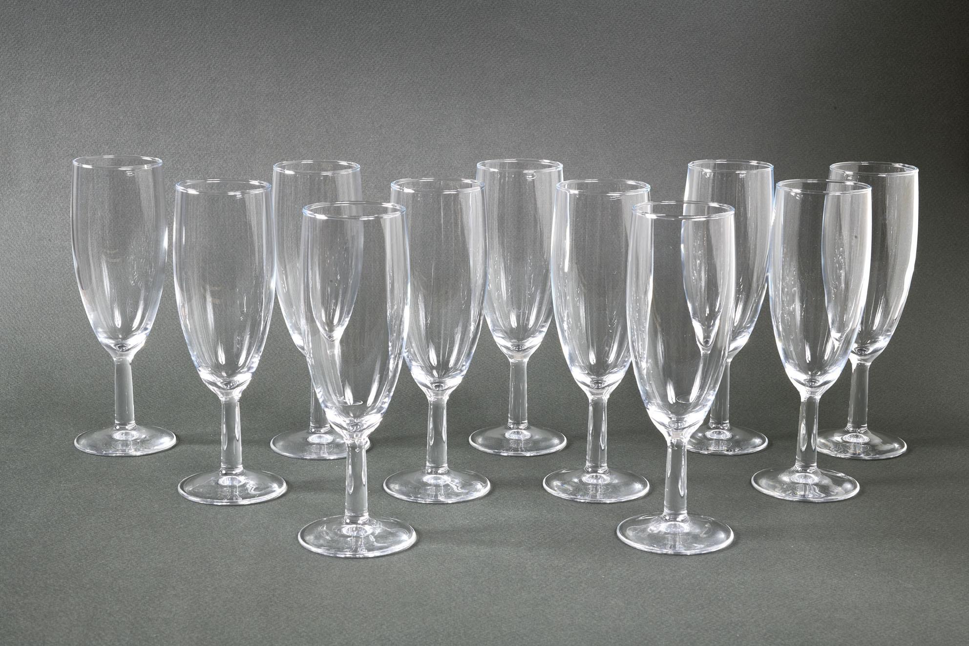 Baccarat Set of Six French Signed Crystal Champagne Flutes For Sale 2