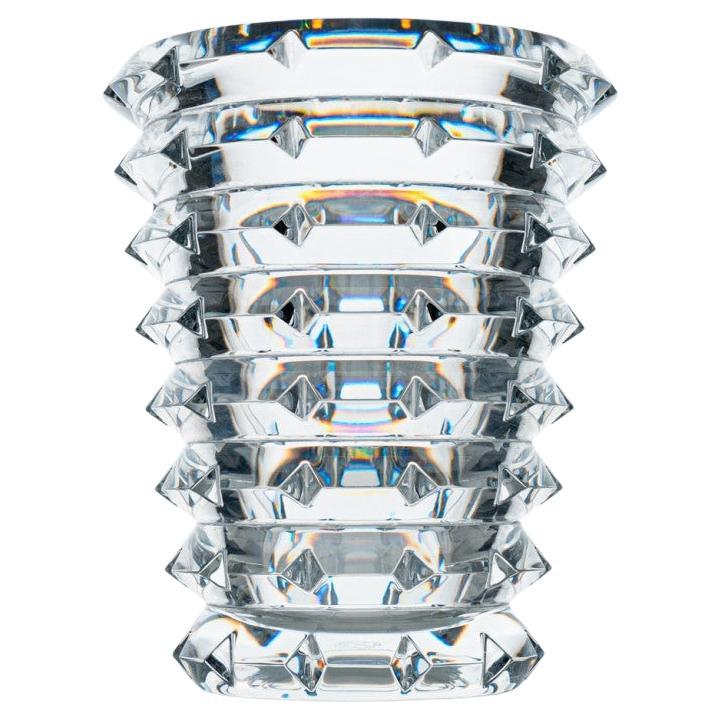 Baccarat Set of Structured Exquise Clear Crystal Vases, France, 1990