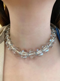 Collana di cristalli e diamanti Baccarat Sherazade in oro bianco 18 carati Francia