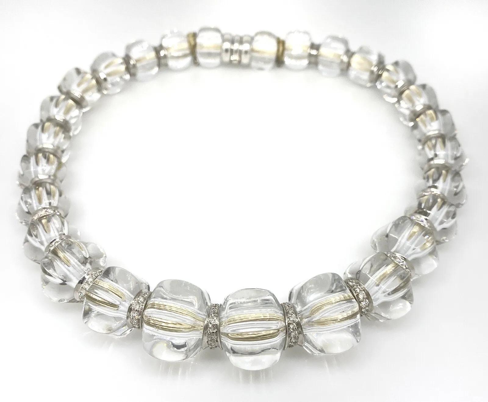 Baccarat Sherazade-Halskette aus 18 Karat Weißgold mit Kristall und Diamanten, Frankreich im Angebot 1