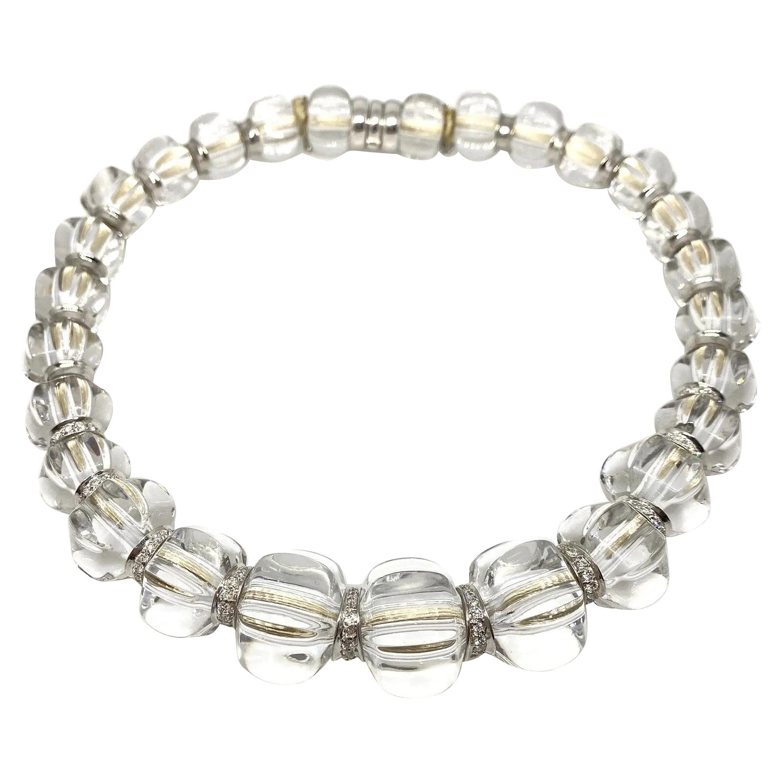 Collana di cristalli e diamanti Baccarat Sherazade in oro bianco 18 carati Francia in vendita