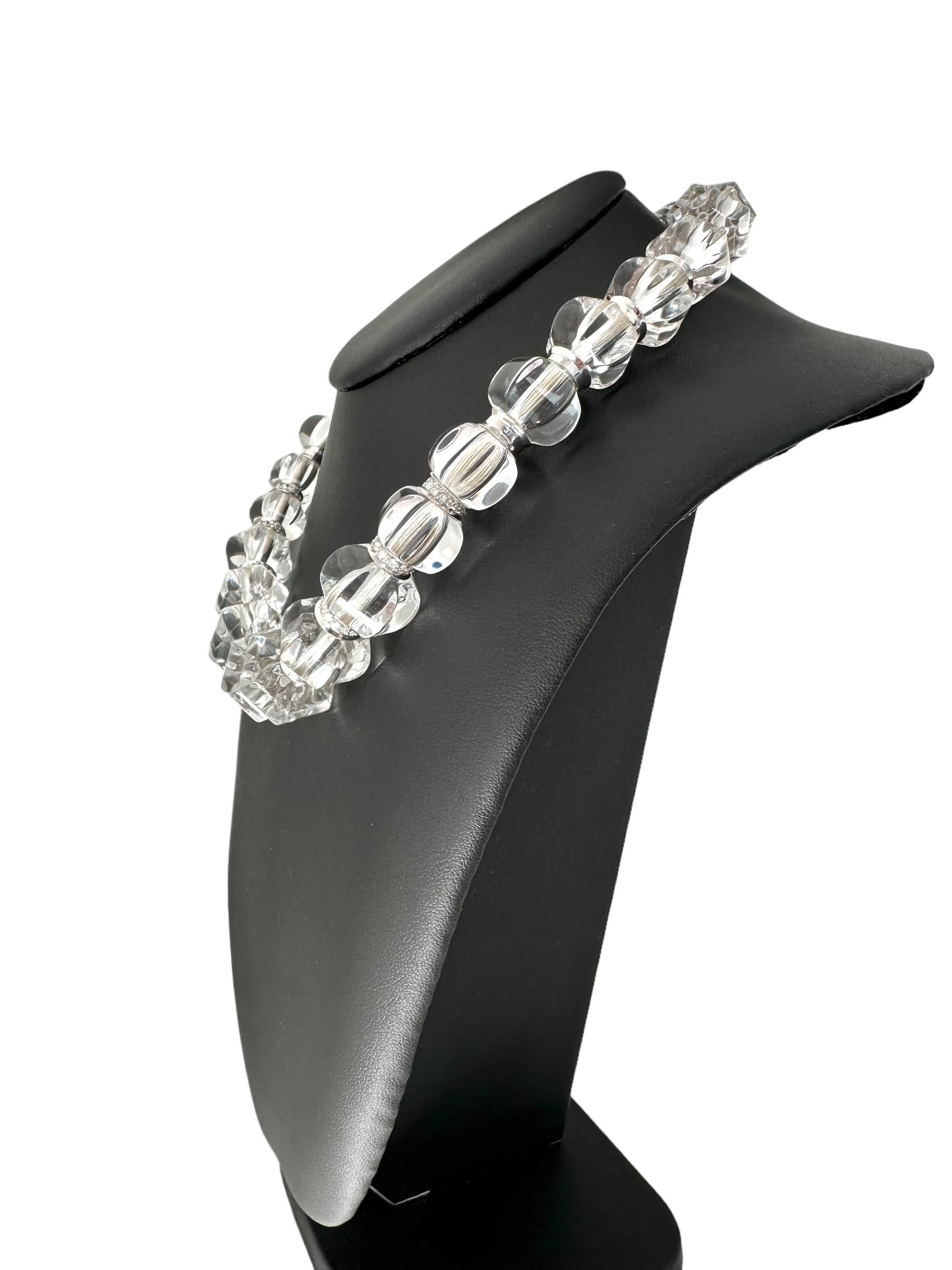 Baccarat Sherazade White Gold Necklace with Crystals and Diamonds For Sale 4