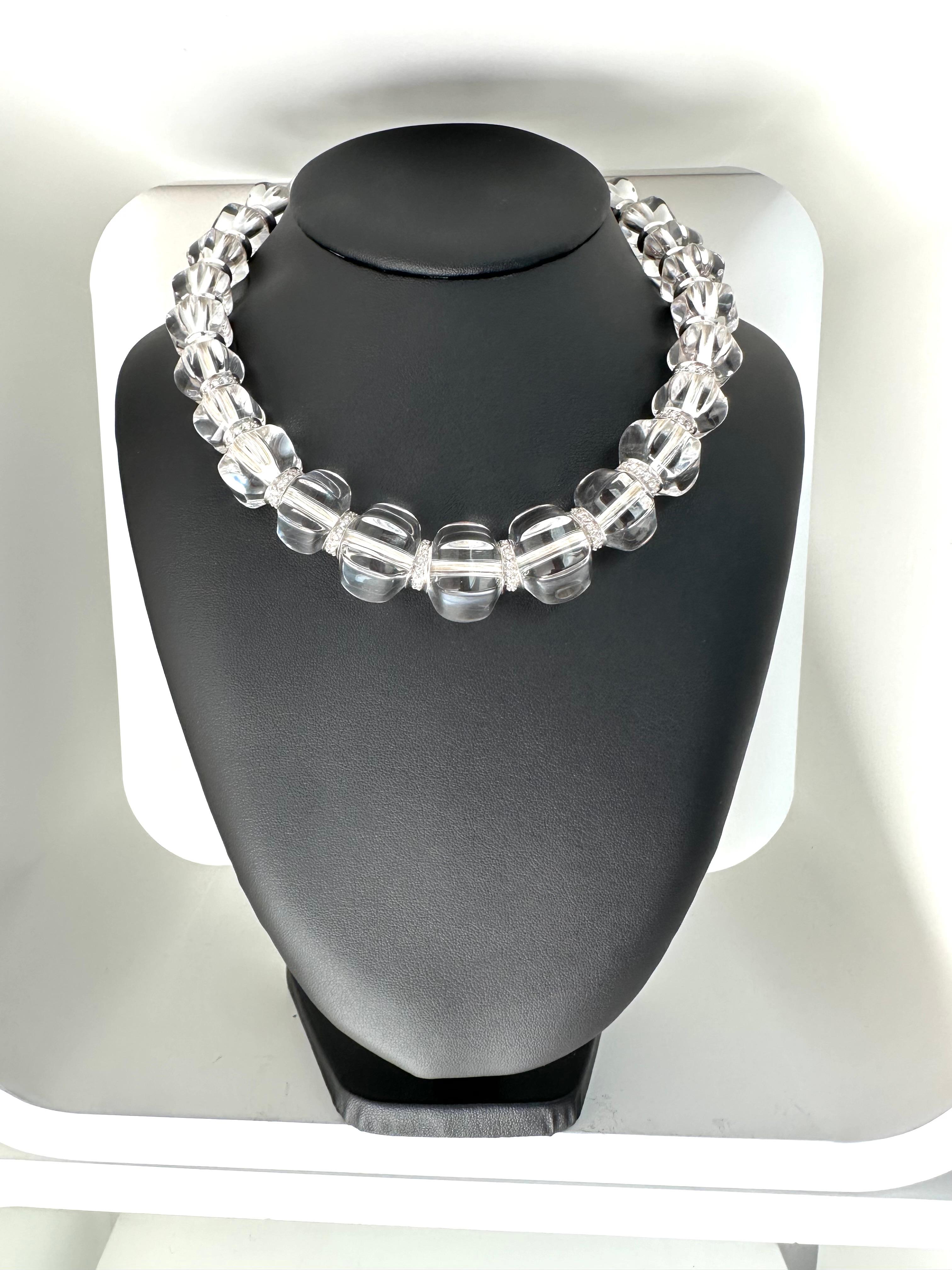 Baccarat Sherazade White Gold Necklace with Crystals and Diamonds For Sale 5