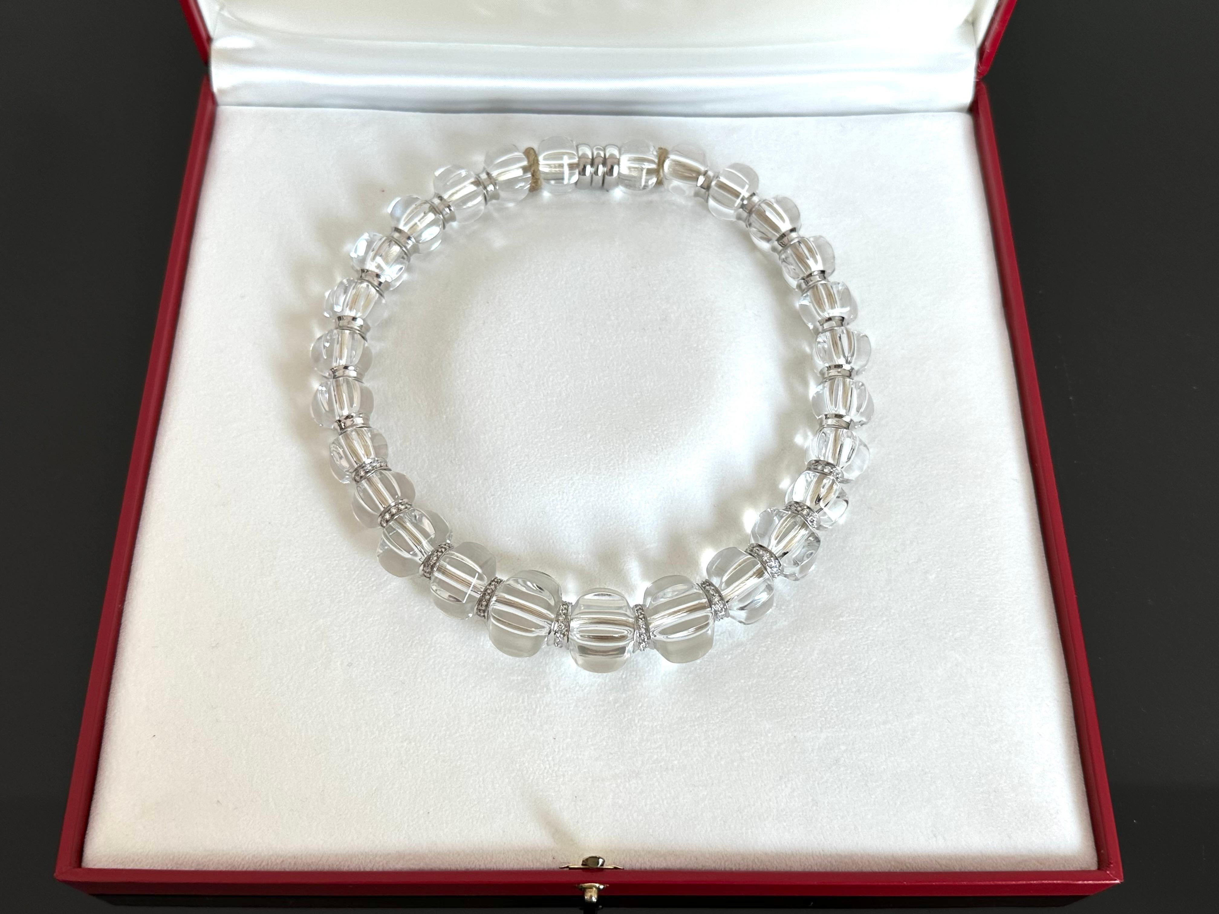 Baccarat Sherazade White Gold Necklace with Crystals and Diamonds For Sale 6