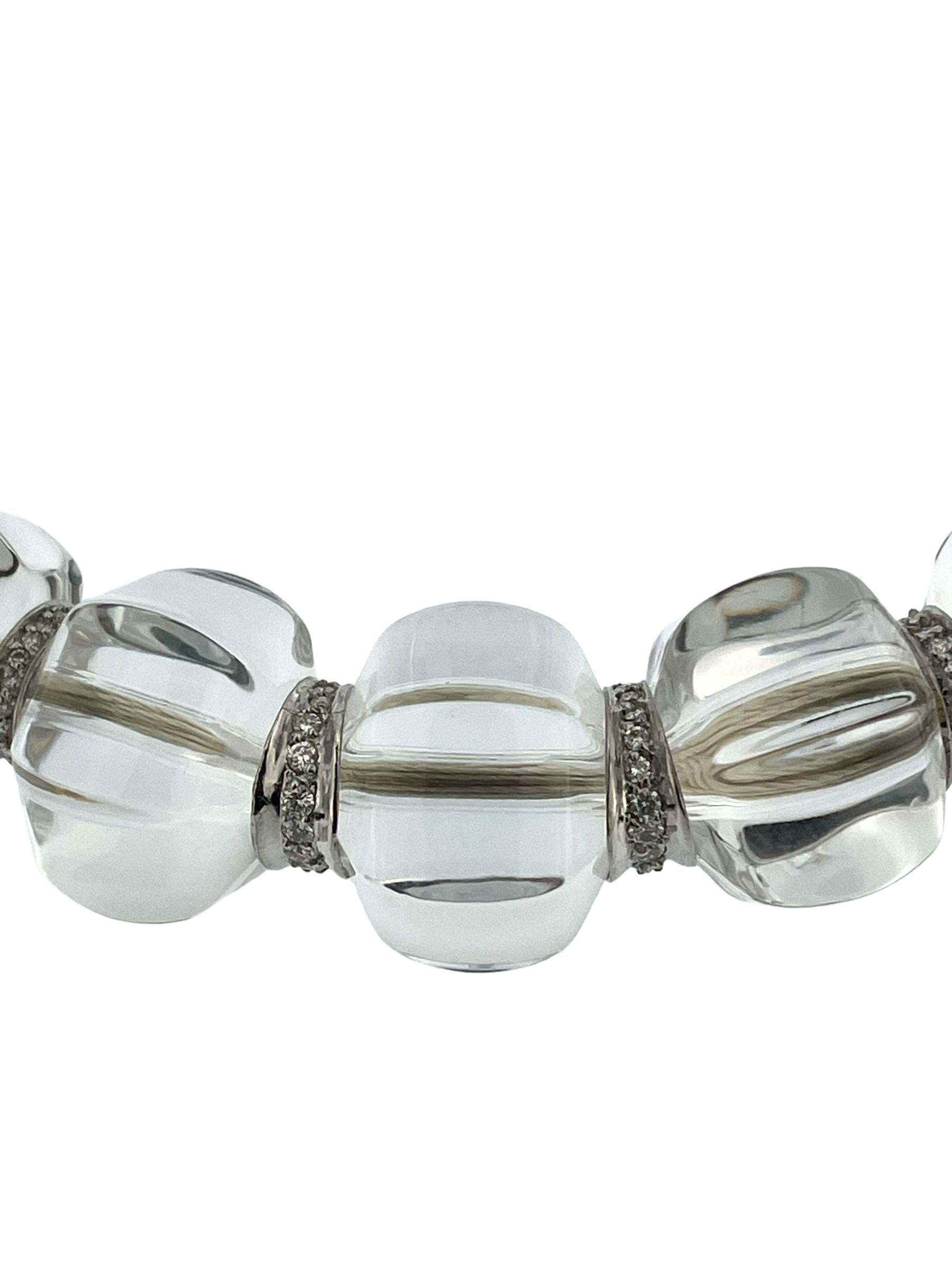 Brilliant Cut Baccarat Sherazade White Gold Necklace with Crystals and Diamonds For Sale