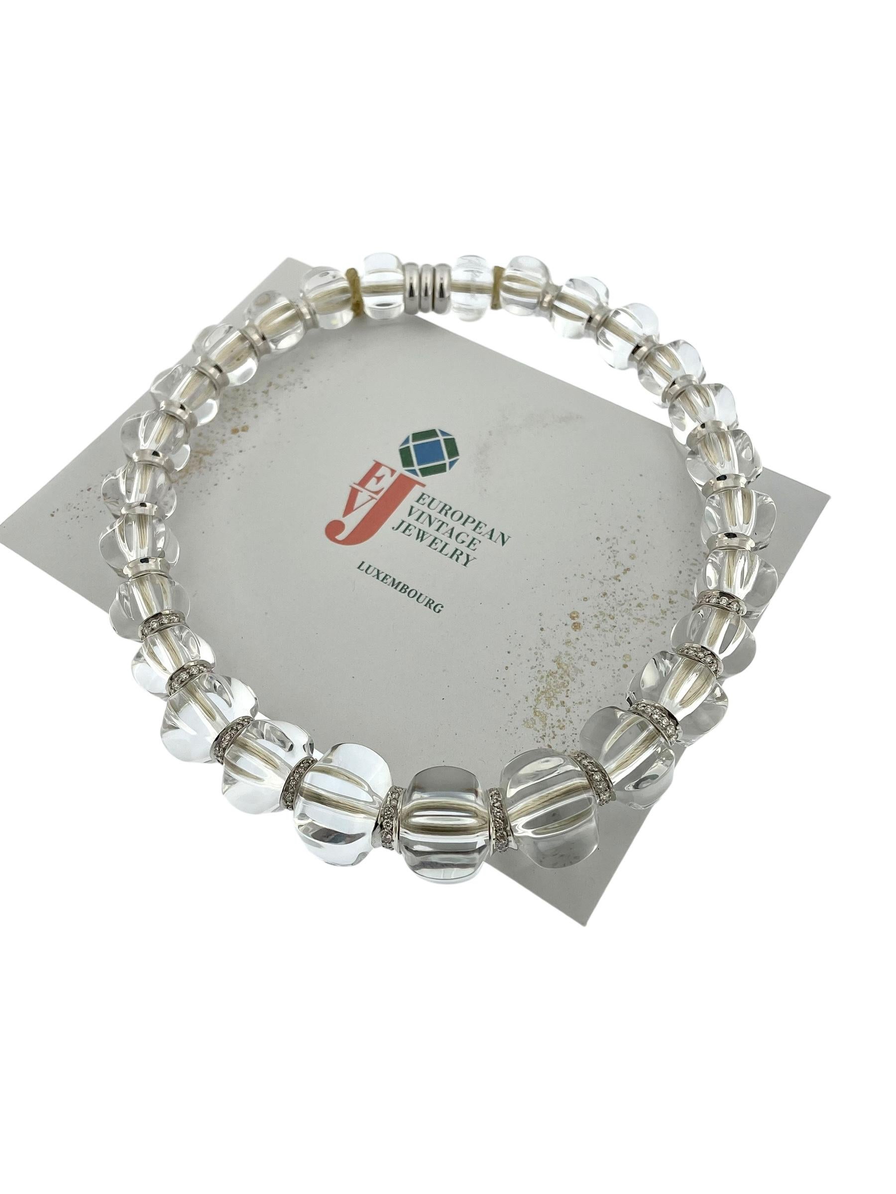 Baccarat Sherazade White Gold Necklace with Crystals and Diamonds For Sale 3