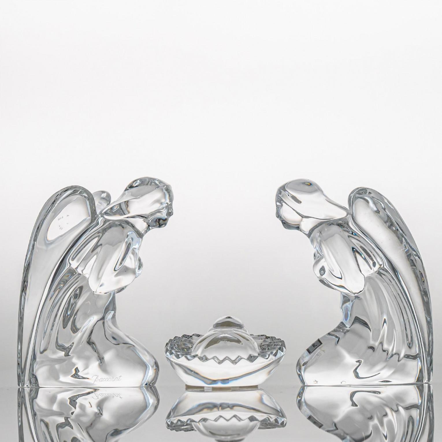 Baccarat Signiert Kristall Weihnachtsgeschichte Set, Frankreich (Moderne der Mitte des Jahrhunderts) im Angebot