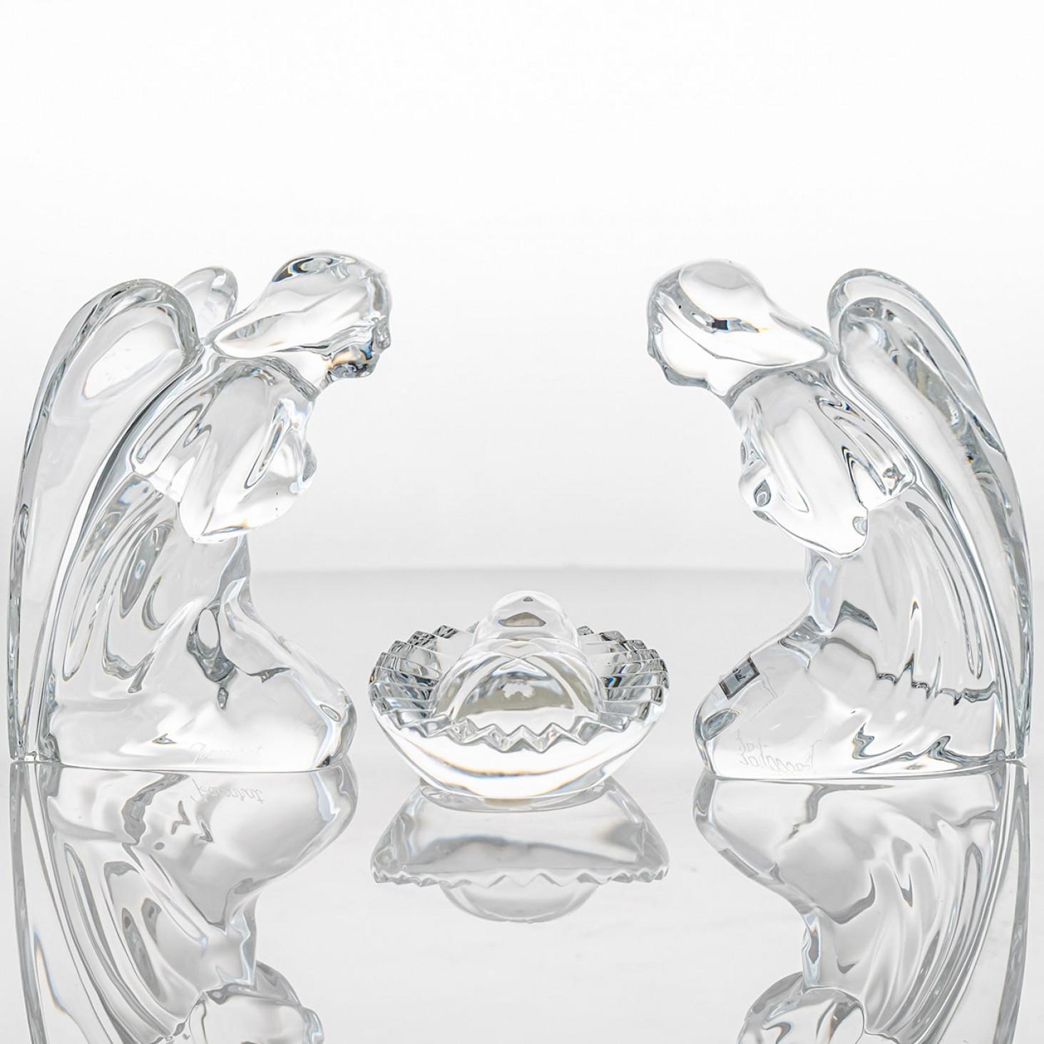 Baccarat Signiert Kristall Weihnachtsgeschichte Set, Frankreich im Angebot 1