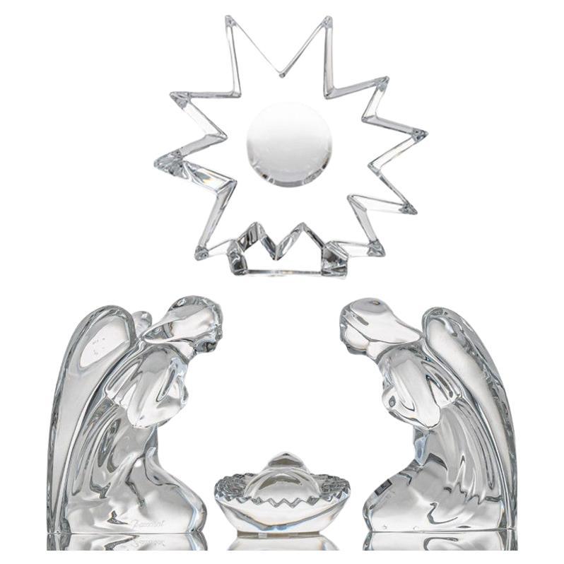 Baccarat Signed Crystal Christmas Story Set, France For Sale