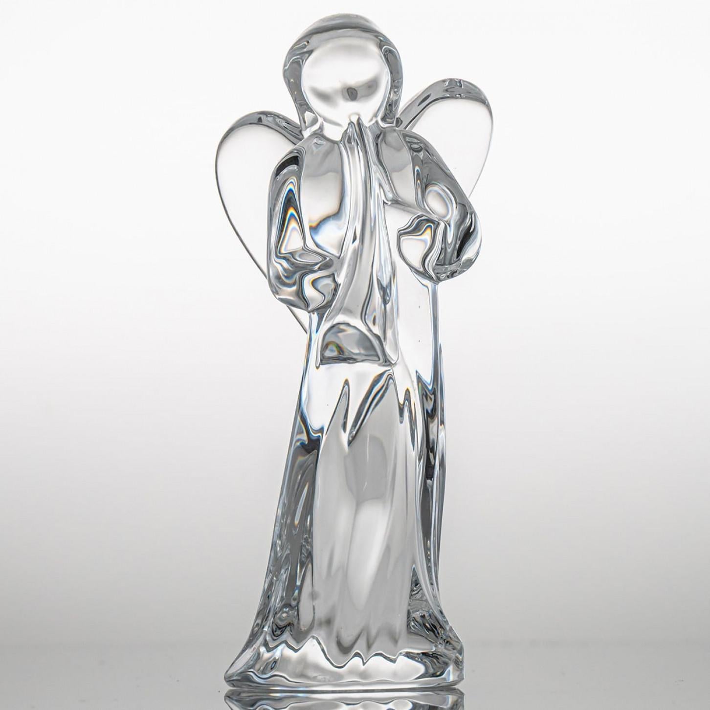 Baccarat signiert Kristall Weihnachtsgeschichte Set von drei Engeln, Frankreich (Moderne der Mitte des Jahrhunderts) im Angebot