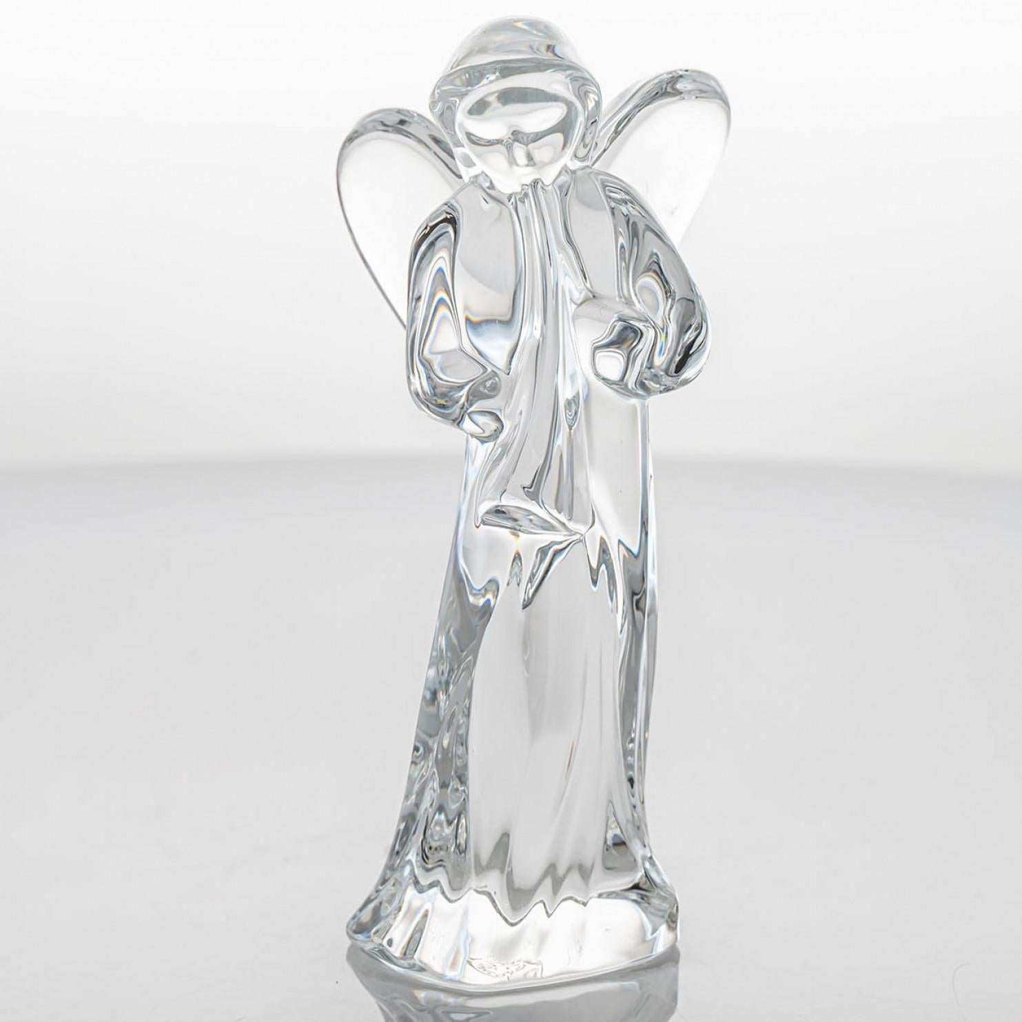 Baccarat signiert Kristall Weihnachtsgeschichte Set von drei Engeln, Frankreich im Angebot 1