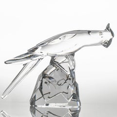 Scultura di cristallo Baccarat firmata Cockatoo Okimono, Francia